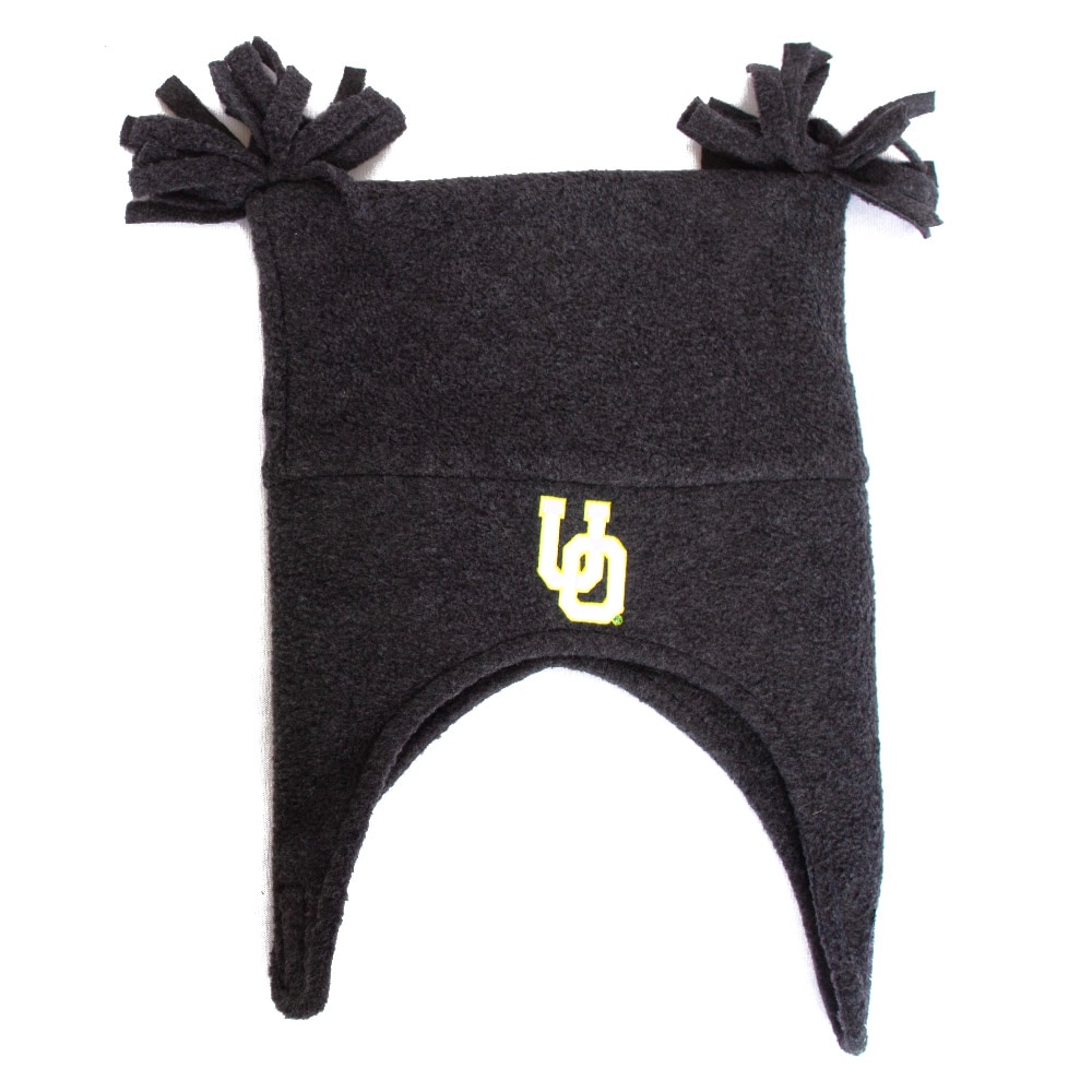 Interlocking UO, Black, Beanie, Polyester, Accessories, Toddler, Tasseled, Velcro chin strap, Hat, 836948